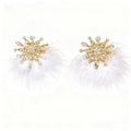 Vintage Feather Rhinestone Earrings
