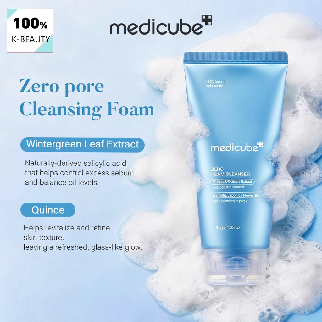 Medicube ZERO FOAM CLEANSER 120g, Gentle Daily Wash, Soft Skin Touch, Mild Formula, Korean Cosmetics, Korean Skincare