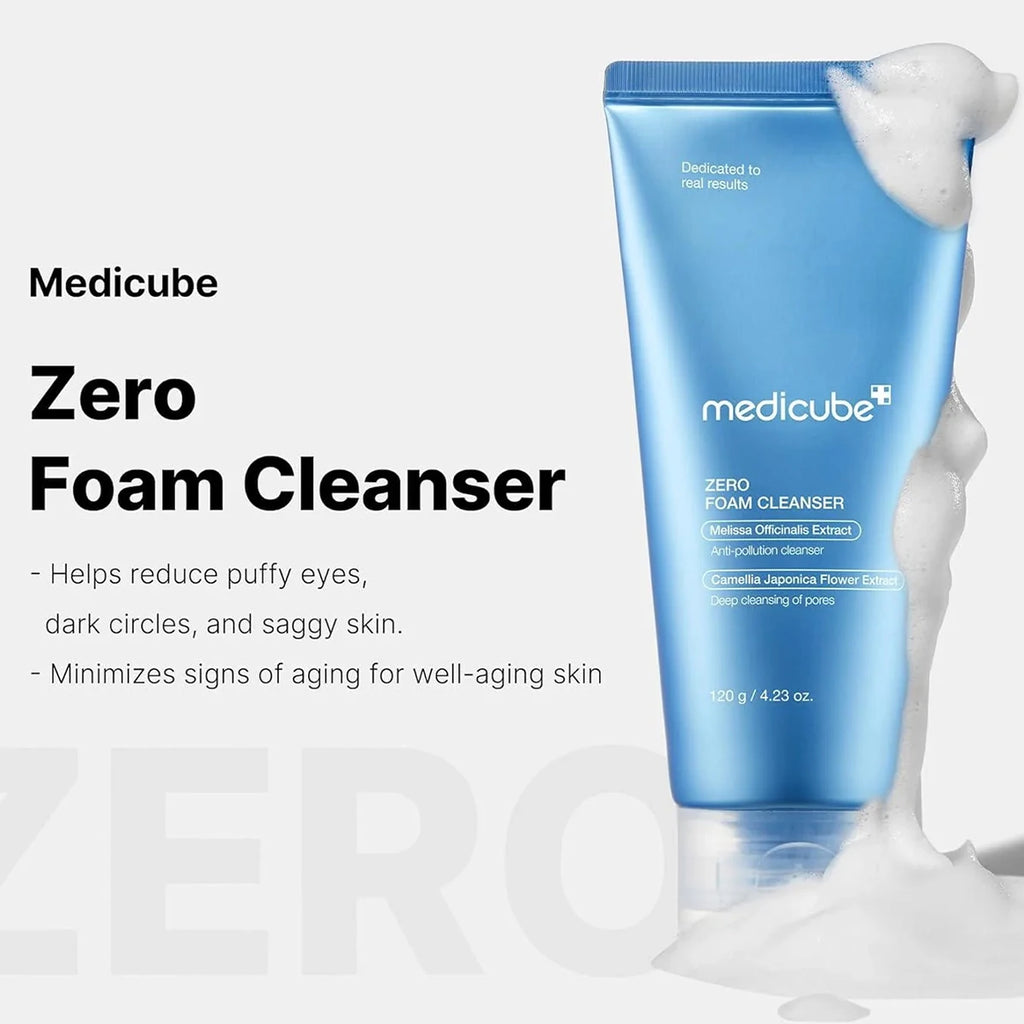 Medicube ZERO FOAM CLEANSER 120g, Gentle Daily Wash, Soft Skin Touch, Mild Formula, Korean Cosmetics, Korean Skincare